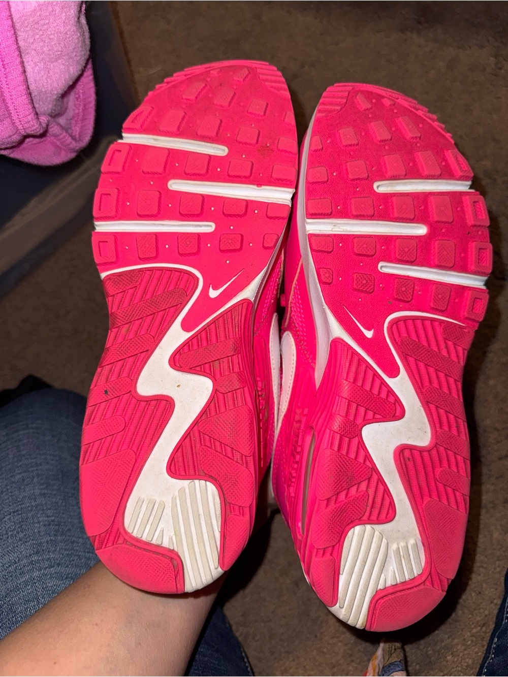 Nike Women's Athletic Sneakers in Bright Pink and White - Picture 4 of 4